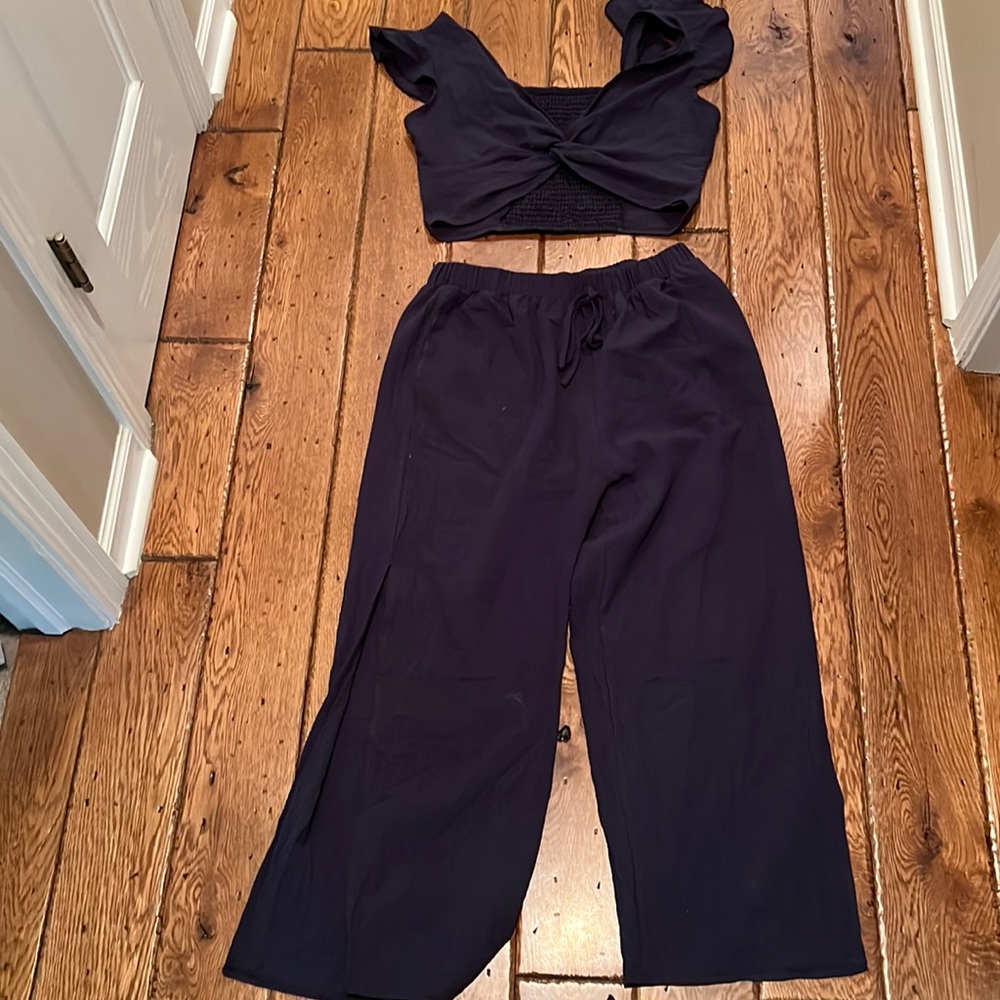 Matching navy summer set